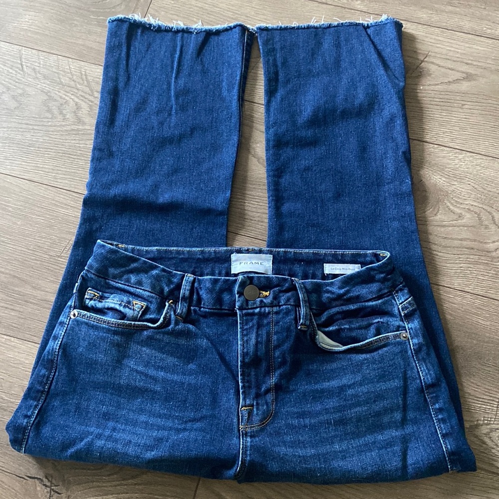- FRAME DENIM CROP MINI BOOT JEANS